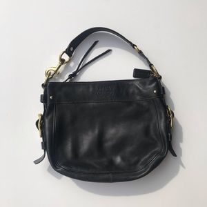 Coach black leather hobo shoulder bag
